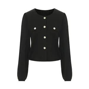 [롯데백화점]샐리 링클 골드 버튼 크롭 블라우스_I5C-IBL005