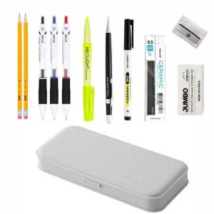 JAVA LINE 가성비 12종 필기구 문구 셋트 볼펜 학생 학교 직장인 필통 형광펜 네임펜 샤프 연필 세트