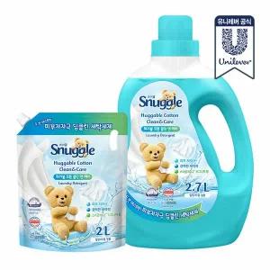 [스너글] 딥 클린 액체세제 허거블 코튼 클린앤케어 2.7L + 2L