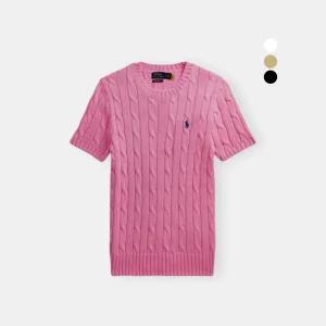 [폴로랄프로렌]코튼 케이블 니트 반팔티