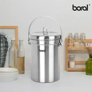 [BORAL] 보랄 3L 스테인레스 음식물 쓰레기통 HNZ-300L