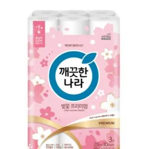 깨끗한나라 3겹 벚꽃 데코화장지(28mX30롤)