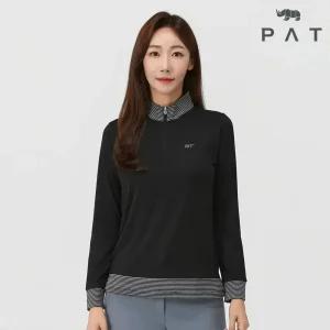 [PAT 여성] 코트나 배색 반집업 티셔츠_1J85432