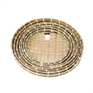 대나무 EZEE1273 원형채반 7P 부침개채반 튀김 한과 나무소쿠리