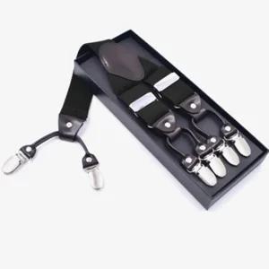 남성 더블 집게 멜빵 정장 바지 고정 서스펜더