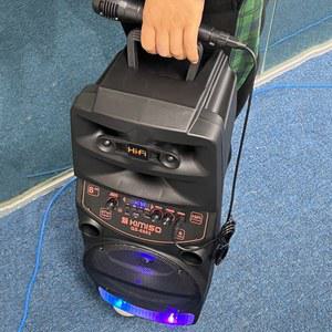 파티 박스 스피커 KIMISO QS 6802 캠핑 휴대용 노래방 DJ 시스템 LED 조명 무선 블루투스 2000W 피크 8인치