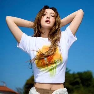 [노스페이스] [노스페이스 공식] NT7UR09J 화이트라벨 플라워 스프레이 반팔 라운드티_WHITE