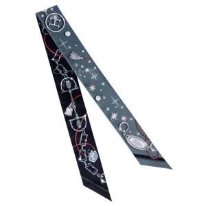 에르메스 스카프 C'EST LA FETE TWILLY 트윌리 실크 아도아즈/블루마린