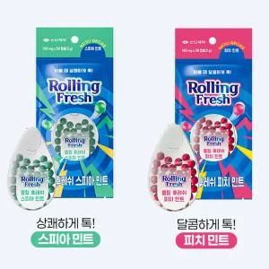 신신제약 롤링 후레쉬 스피아민트 30정+피치민트 30정 세트 입냄새 구강 청결제 세정제 구취 제거제 먹는 가글 캡슐