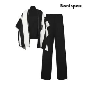 [보니스팍스](대구신세계)패턴 케이프숄 니트 투피스 (XP9ST008M0)