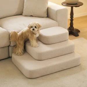 삼익가구 라운드 와이드 논슬립 펫스텝 3단 강아지 계단