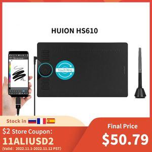 드로잉 태블릿 스케치 그림 그리는 패드 HS610 그래픽 웹툰 디지털 펜 핸드폰 그리기 틸트 포함 OTG 안드로이드 Windows macOS용 배터리 프리 스타일러스