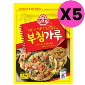 오뚜기 국산 찹쌀 부침가루 1kg 5개 바삭 튀김 쫄깃전