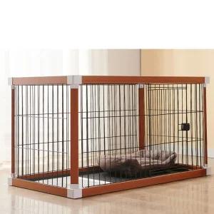 강아지 울타리 실내 중형 대형 철제 사육 펜스 휀스 애견케이지(월넛+블랙)- 84x 71x71cm