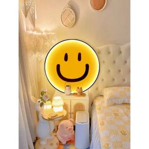 스마일액자 웃는 얼굴 아이방 인테리어 조명 90cm 60cm 웃는 얼굴 조명 - 따뜻한 빛