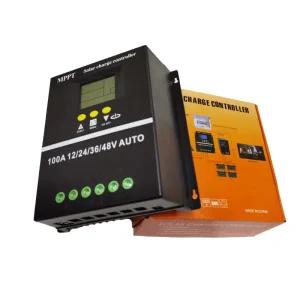 태양광 충전 컨트롤러 LCD 모듈 발전기 솔라 패널 MPPT - 12V24V 100A