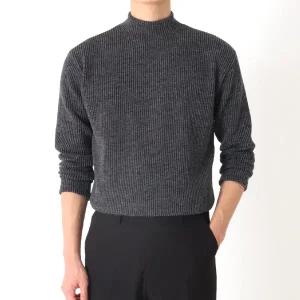 지지블랙 찰리 골지 반폴라 니트 티셔츠 반목티 이너 폴라티 남여공용 빅사이즈 M4XL