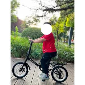접이식자전거 학생용 미니 가변 출퇴근 산책 자전거 14인치 레드-변속 디스크 브레이크