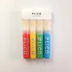플리코 볼드펜 아크릴마카 4색 세트 두꺼운 아크릴펜  전용케이스포함