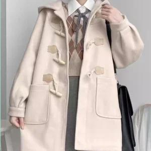 떡볶이코트 캐주얼 점퍼 연말룩 후드 더플 울