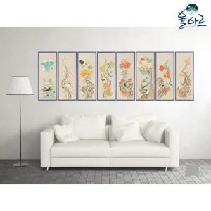 화조도 8폭 병풍 2 민화 도안 본그림 민화그리기 공모전 취미 원데이클래스 컬러링 민화본