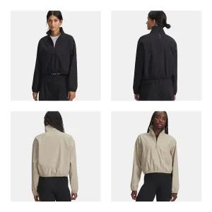 [언더아머](대전신세계)6007026 블랙 브라운 2컬러 UA 언스타퍼블 우븐 여성 반집업 긴팔 아노락