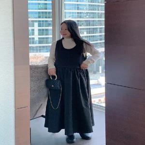 이너 레이어드 롱 원피스 (2color)