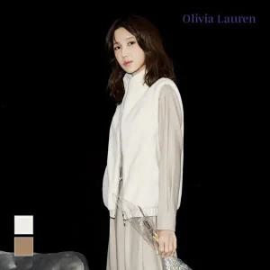 [올리비아로렌][올리비아로렌] 배색 패치 인조퍼 베스트_VOBJF3W9361