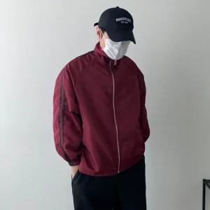 [모노폴로지]1+1 러닝 가을 얇은 투라인 트랙 숏자켓 오버핏 크롭 경량 바람막이 2color