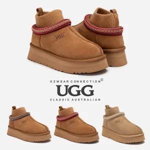 호주어그 오즈웨어 25FW 시드니 니트 발목 밴드 플랫폼 슬립온 슬리퍼 OB780PKN