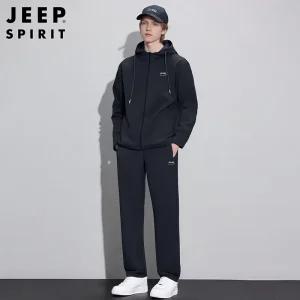JEEP SPIRIT 남성 기모 트레이닝셋트 겨울 상하복 후드 조거 바지 세트