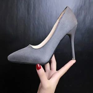 하이힐 스틸레토 킬힐 여자 4컬러 펌프스힐 스웨이드-WFHQF23