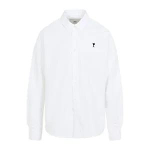 [AMI]25FW 하트 로고 자수 클래식 셔츠 화이트 HSH763 CO0031 168