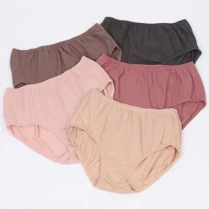 물랑루즈 5매구성 무형광 순면 100% 솔리드 맥시 여성팬티 5매 120까지 빅사이즈 가능 XB590