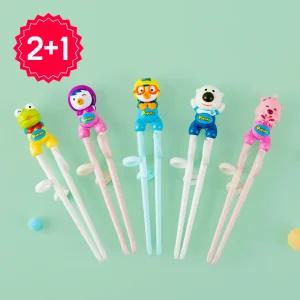 [3개 구성] 에디슨 어린이 유아 1단계 교정 젓가락 뽀로로 패티 루피 크롱 포비 왼손용 오른손용