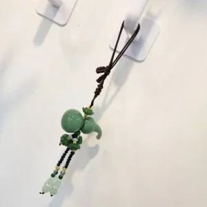 차 룸미러 액막이 호리병 연꽃 경물 불교 풍수 그린 액막이 호리병 차걸이 연꽃 잉어