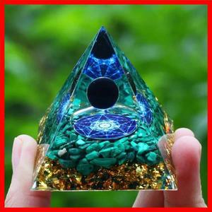 Orgonite 피라미드 치유 크리스탈 에너지 생성기 자수정 천연석 진자 Reiki 차크라 명상 도구 룸 장식