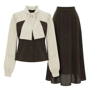 [샐리] ST타이블라우스스커트세트_I5C-CSE016