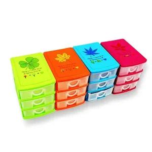 3단 다용도 미니 서랍장 책상위 투명 플라스틱 작은 책상위 플라스틱