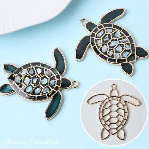 금속 거북이 프레임 펜던트 레진 아트 공예 재료 R473
