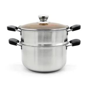 퀸센스 스테인리스 IH 인덕션 겸용 멀티 찜 쿠커 다용도 2단 찜 양수 냄비 24CM