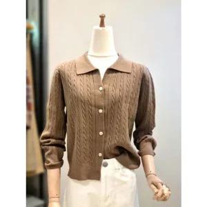 [갤러리아] ab.f.z 플랫카라 V넥 꽈배기 니트 가디건 ACZ4HY36J