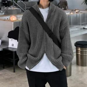 남성 2컬러 투웨이 지퍼 니트 집업 IS-JK19 남자 집업 니트 투웨이 간절기아우터