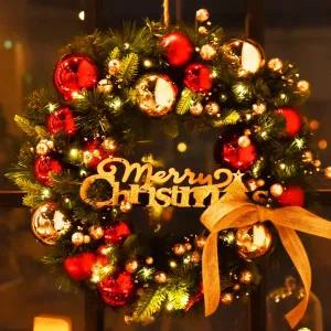 [더라임코리아]크리스마스 리스 대형 겨울 인테리어 장식 소품 50cm