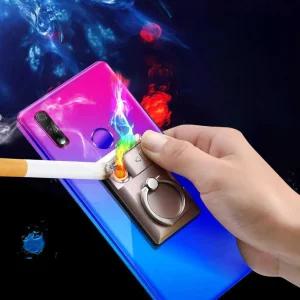 USB 전기라이터 특이한 휴대폰 거치대 미니 링 라이터 선물