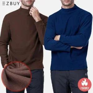 이지바이 남성 제로투히트 겨울 필수템 고밀도 기모 반폴라 티셔츠(M6WT52)