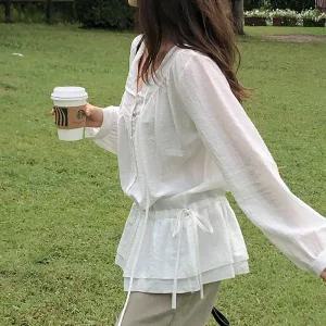 [코코블랑] 로뜨 셔링 미디 블라우스