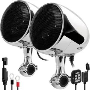 노트북용 내장앰프 핸들 미러 가능 거치대 블루투스 가능 오토바이스피커 실버 범퍼 거치대 비고 사운드바 미러 300W 핸들 블랙 거치대 비고 핸들 거치대 미러 거치대 비고 가능