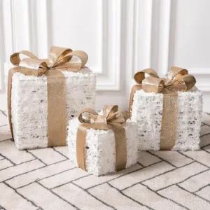 플라워트리 크리스마스 선물상자 대형 장식 3단 메이드 30cm 소품