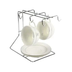 스텐 6인조 찻잔세트 걸이 컵수납 찻잔거치대